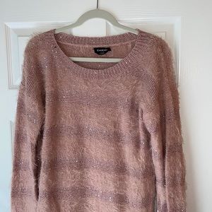 Bebe Sequin Fuzzy Sweater